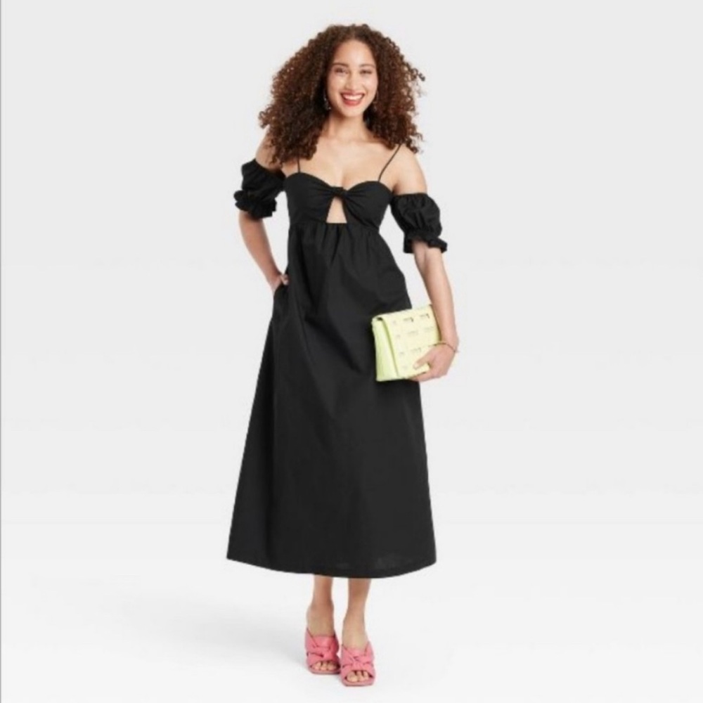 A New Day, off the shoulder midi dress
